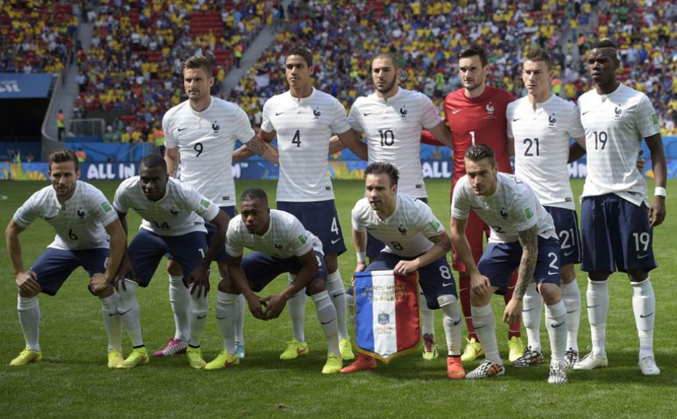 Estos son los once que puso Deschamps desde el principio. Koscielny entr� por el tocado Sakho.