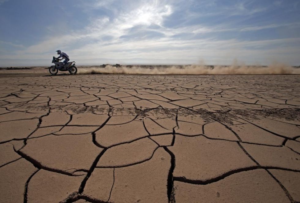 Hans Vogels pasa por una zona totalmente seca