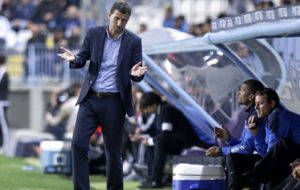 Javi Gracia durante un partido del M�laga esta temporada.