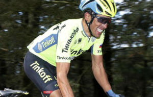 Alberto Contador durante la Vuelta al Pa�s Vasco.
