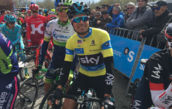 Mikel Landa el pasado mi�rcoles en la salida de Vitoria, tercera...