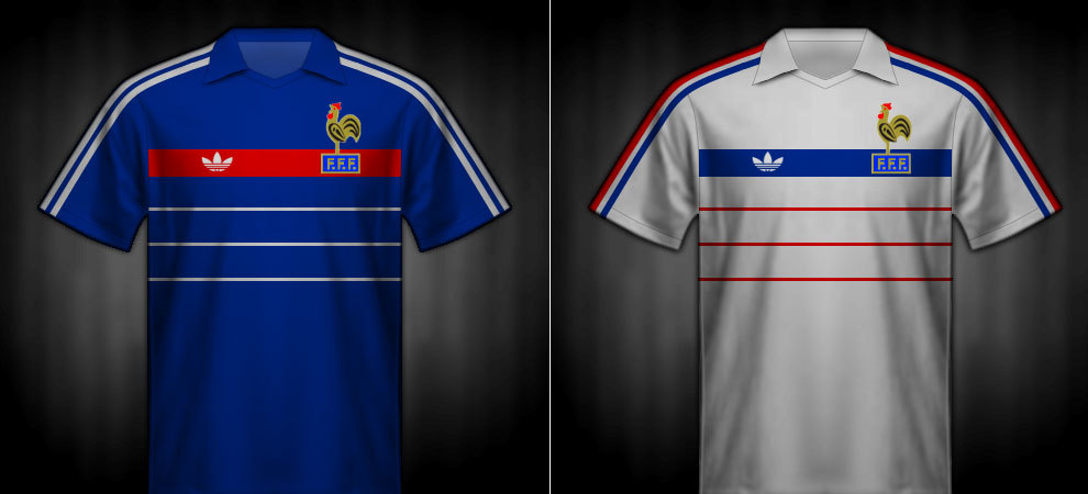 Camisetas que luci� Francia en la Eurocopa 1984