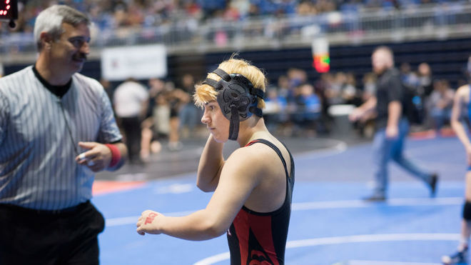 Mack Beggs, durante el torneo.