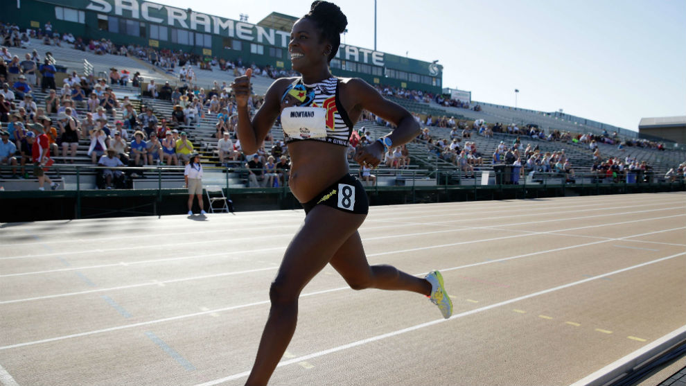 Alysia Monta�o, en los 800 metros de los Trials.