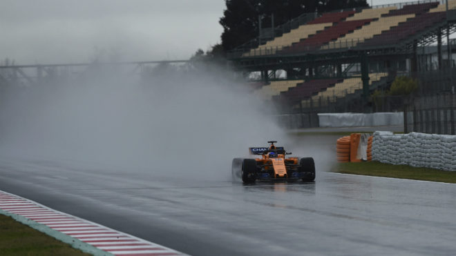 Alonso, en el tercer d�a de test.