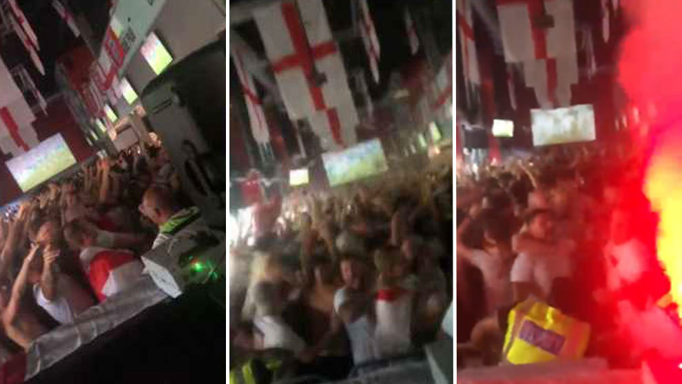 Golazo de Trippier en el minuto 5, un pub a reventar... �y ronda de cerveza al aire!