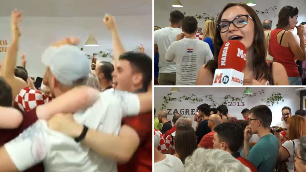 Monta�a rusa de emociones de los croatas madrile�os en la final del Mundial
