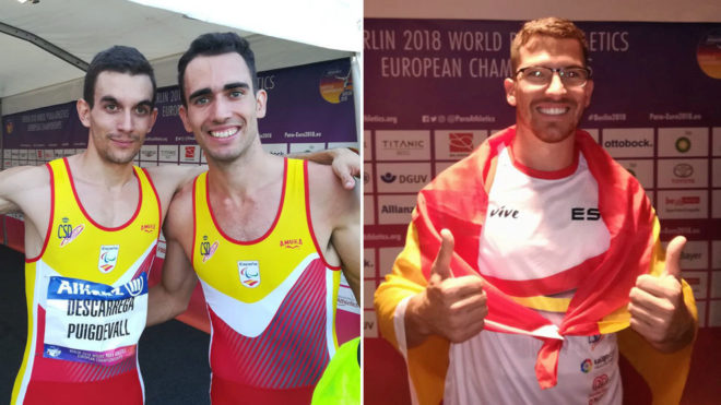 Gerard Descarrega junto a su gu�a Guillermo Rojo y, a la derecha,...