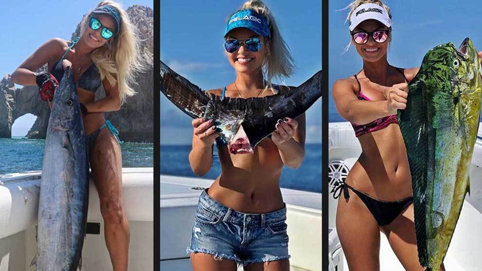 Michelle Dalton es la Reina Pescadora de la pesca deportiva en bikini....