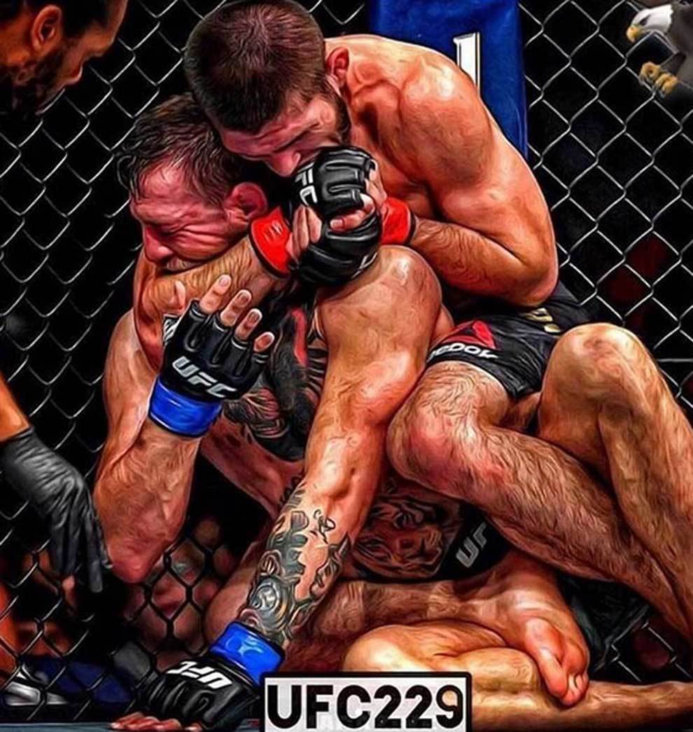 El momento de la sumisión de Khabib Nurmagomedov a Conor McGregor......