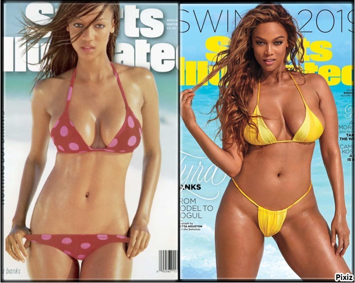 Tyra Banks con 23 a�os en la portada del Sports Illustrated Swimsuit...