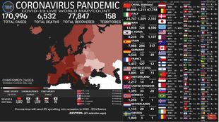 Mapa del coronavirus en Espa�a y el mundo en tiempo real.