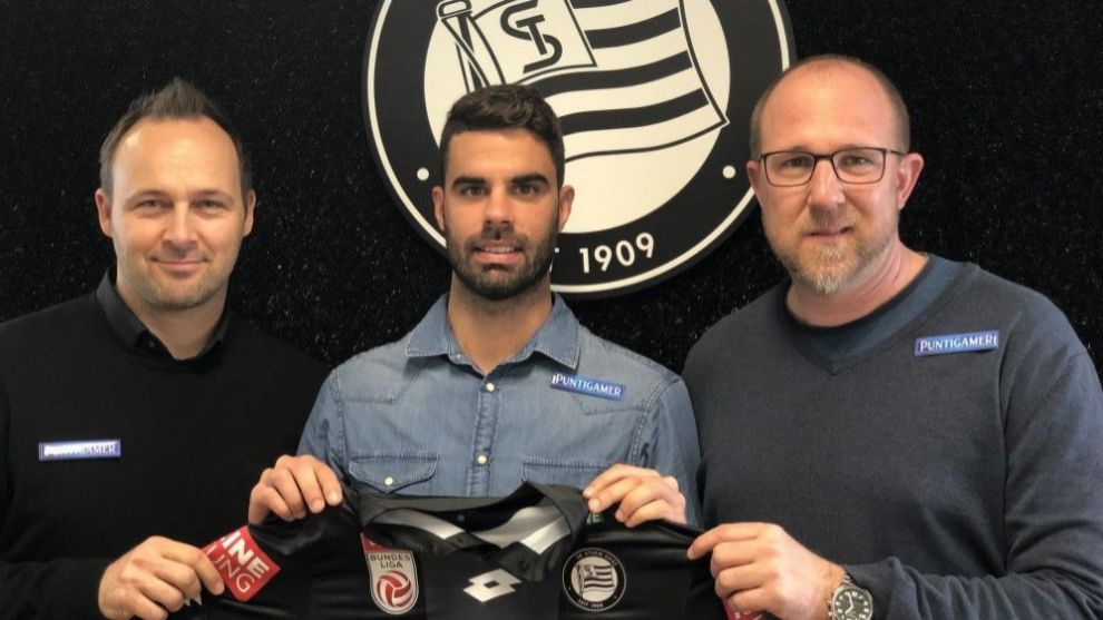 Juan Dom�nguez, en su presentaci�n con el Sturm Graz.