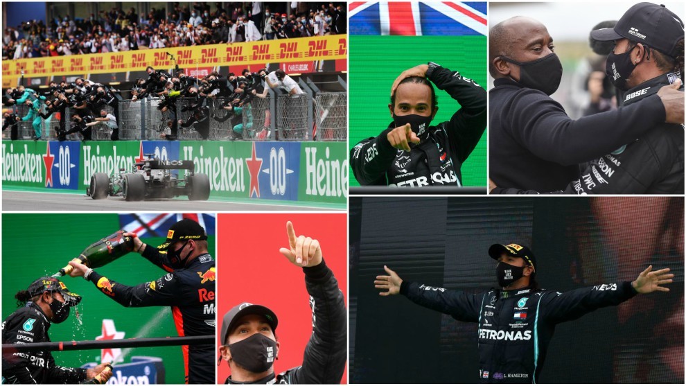 Hamilton logr� su victoria 92 en Portimao.