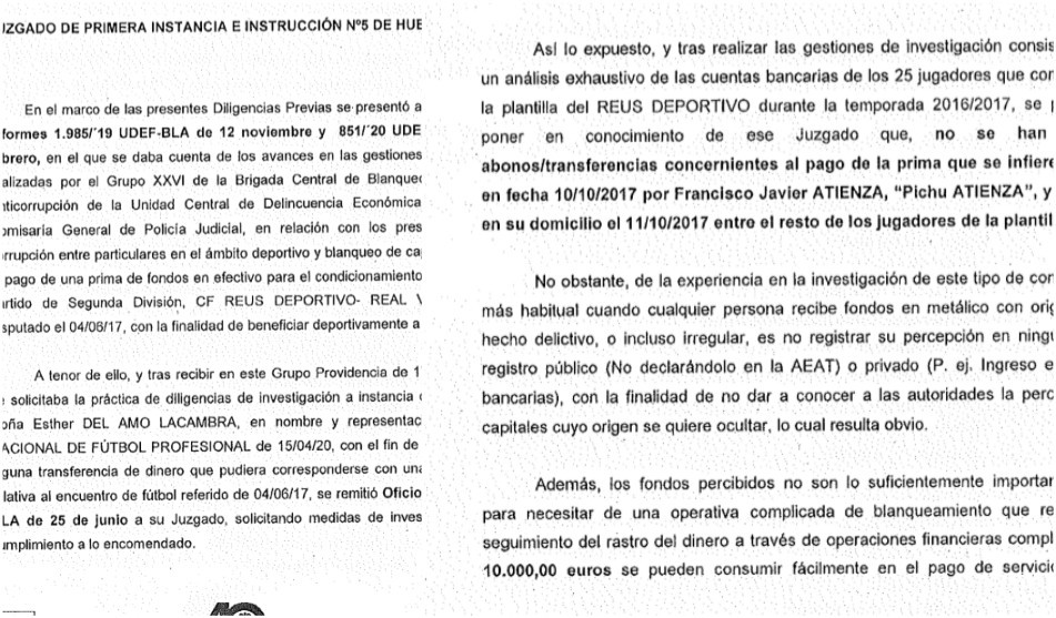 La Polic�a no encuentra  pruebas sobre las primas a terceros en el Reus-Valladolid