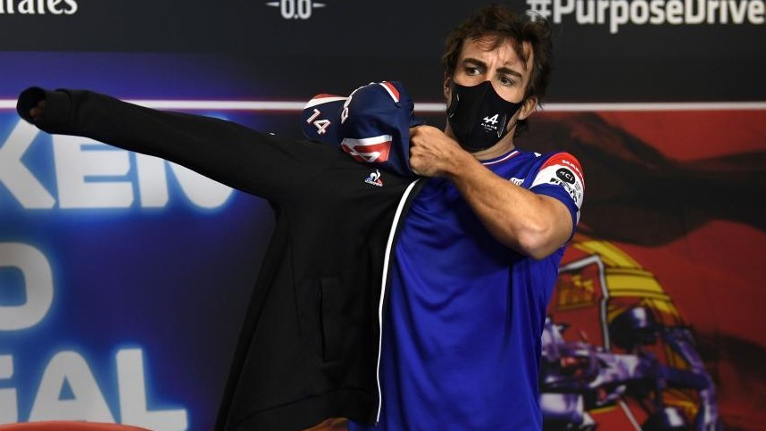 Fernando Alonso, en la rueda de prensa del jueves en Portimao.