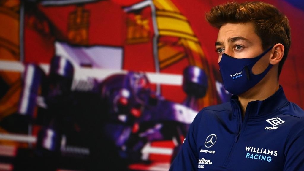 Russell, en rueda de prensa en Portimao, este jueves