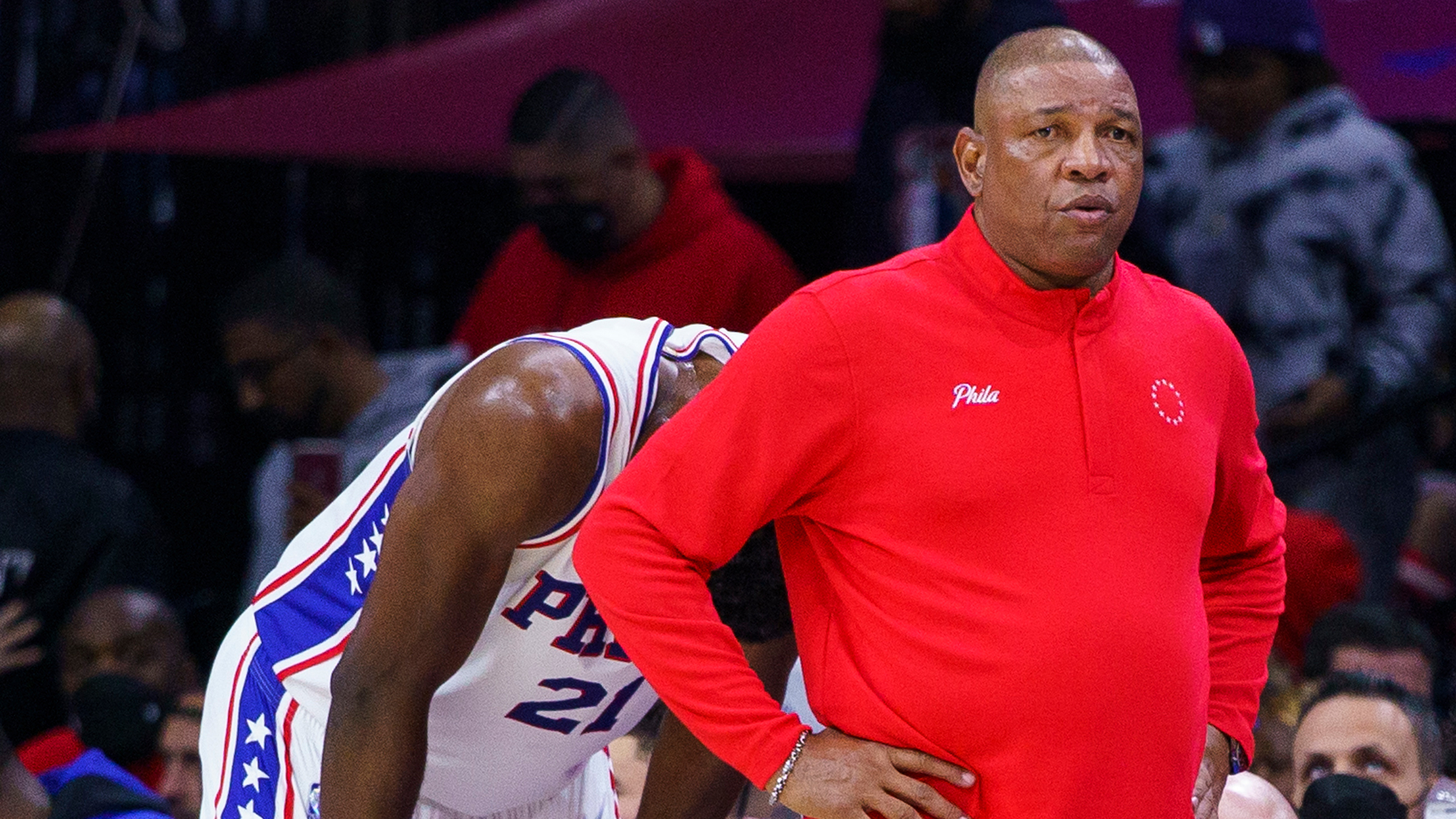 Doc Rivers and Joel Embiid