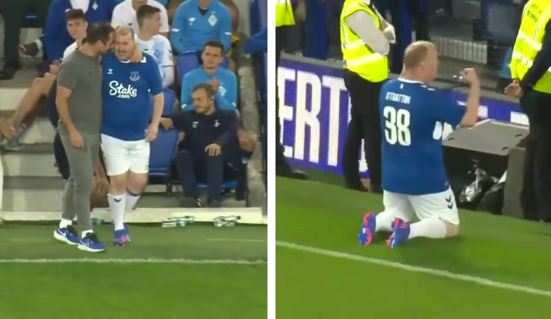 Everton fan who helped refugees takes penalty vs Dynamo Kyiv