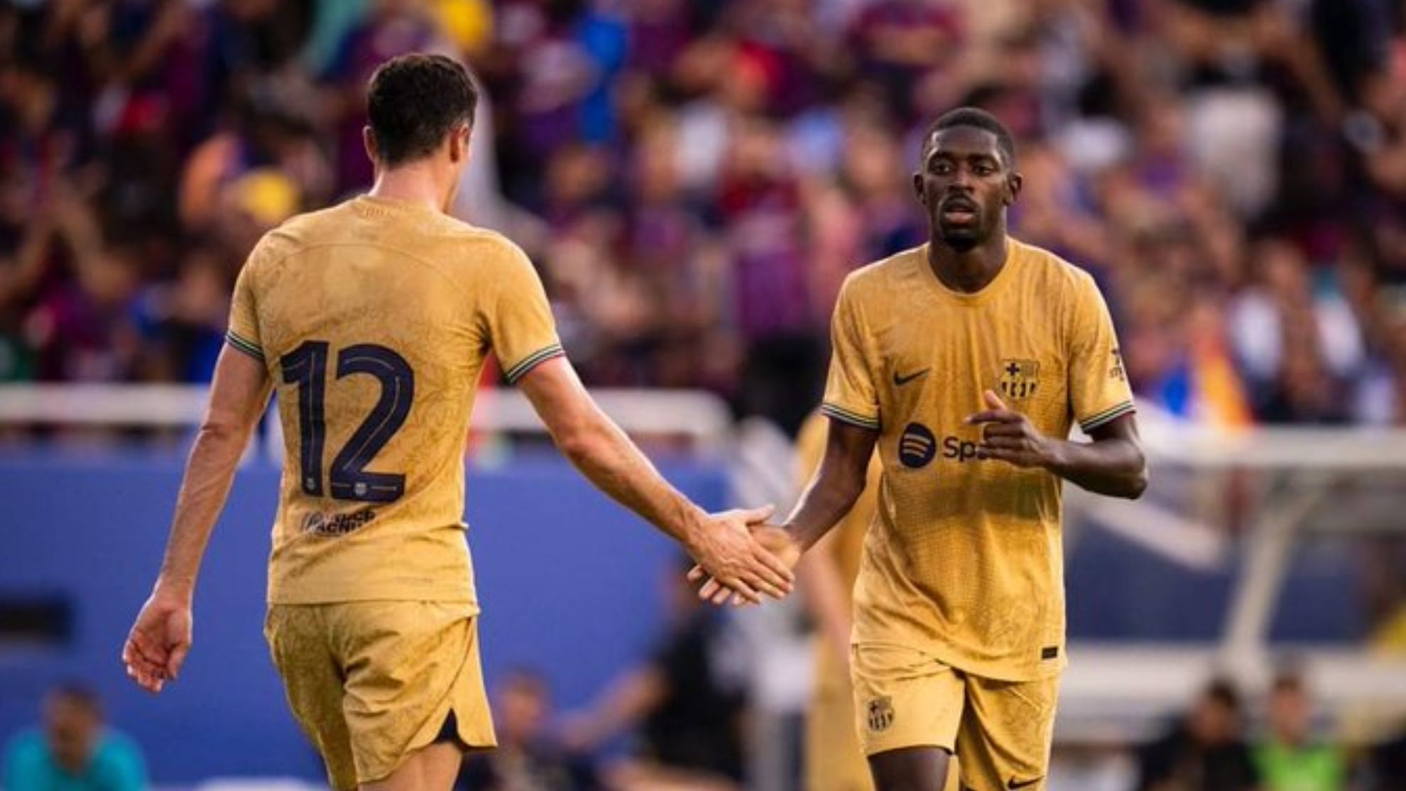 Robert Lewandowski and Ousmane Dembele