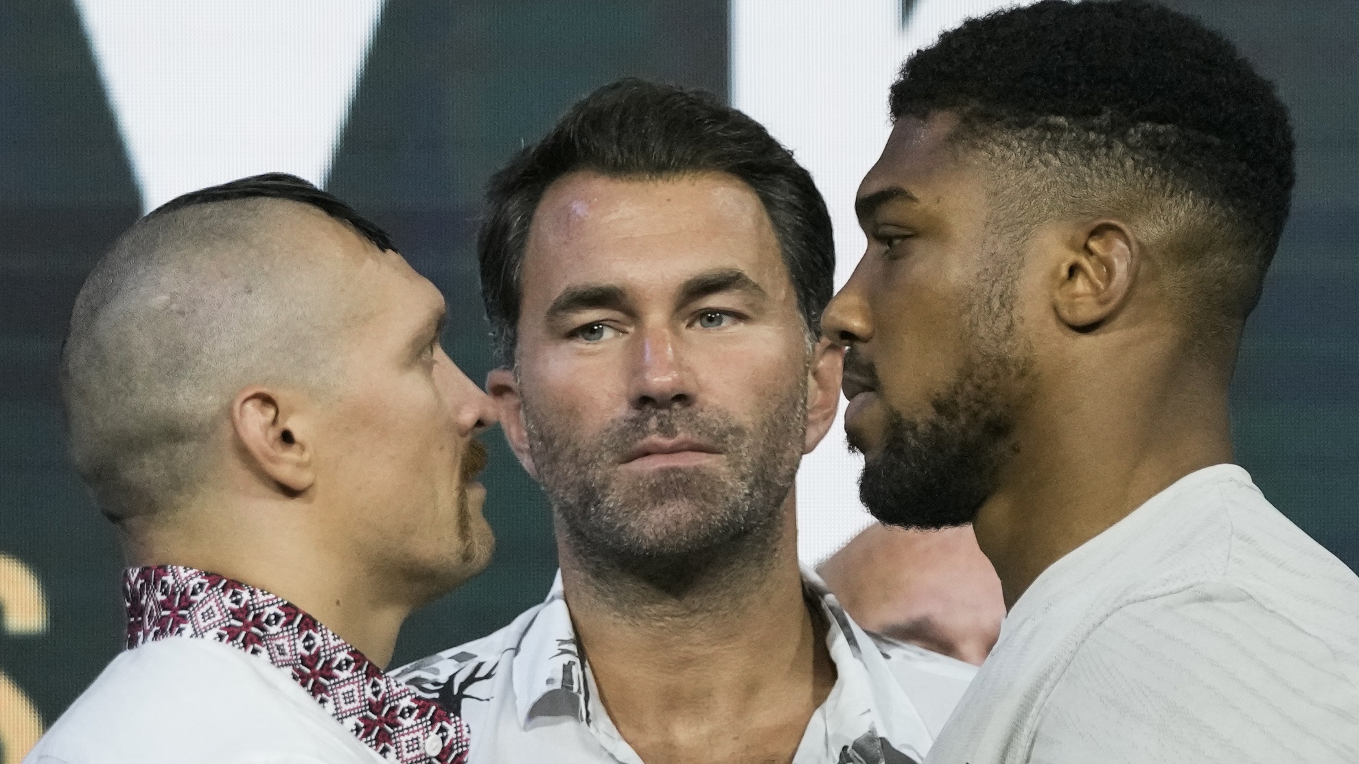 Eddie Hearn Anthony Joshua Oleksandr Usyk, King Abdullah Sports City Jeddah Saudi Arabia weight