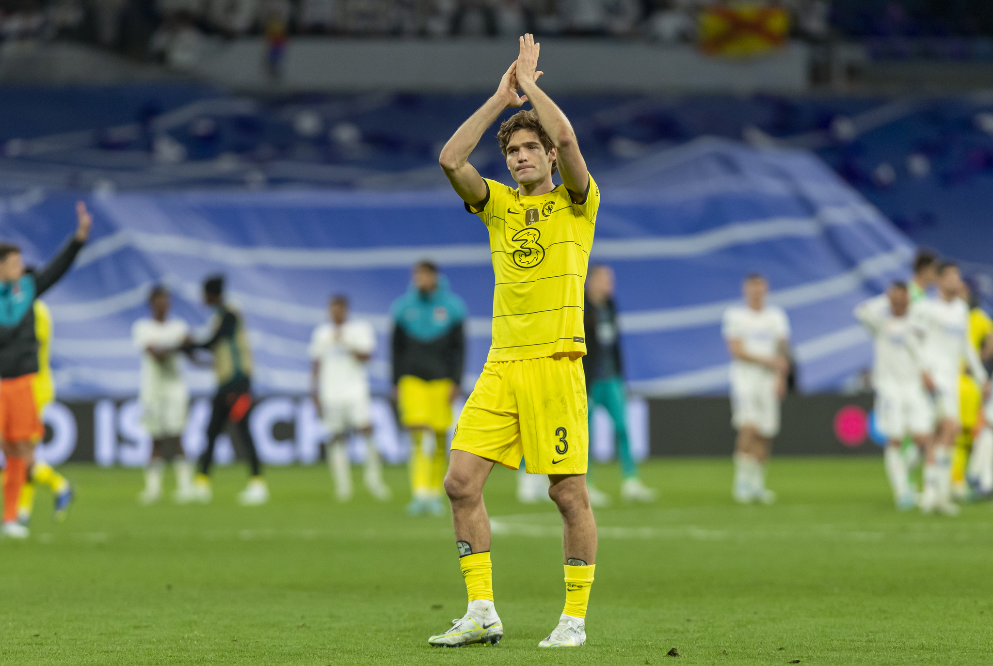 Marcos Alonso, en el Bernab�u. / PABLO MORENO