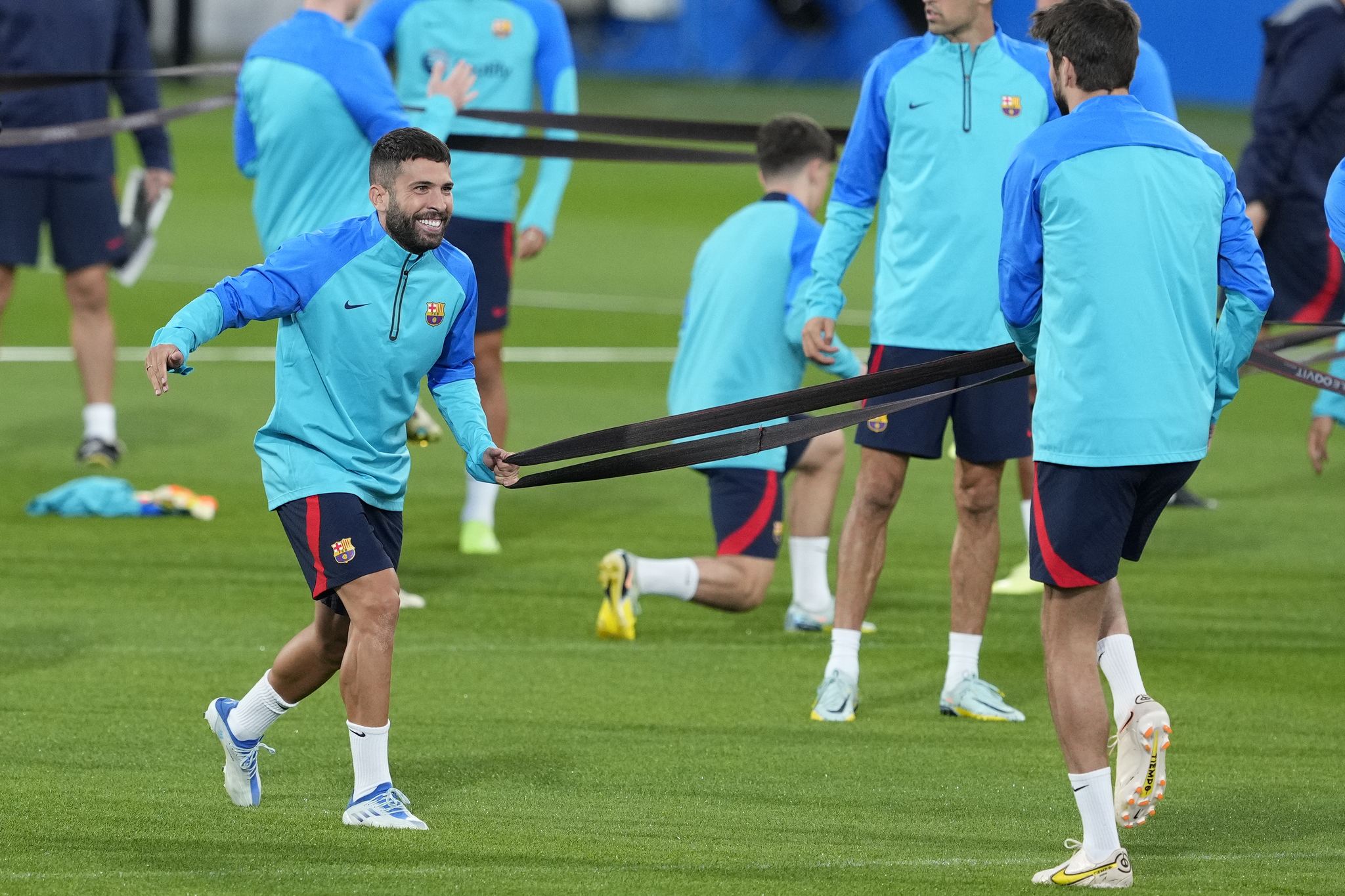 Jordi Alba, en un entrenamiento. / EFE