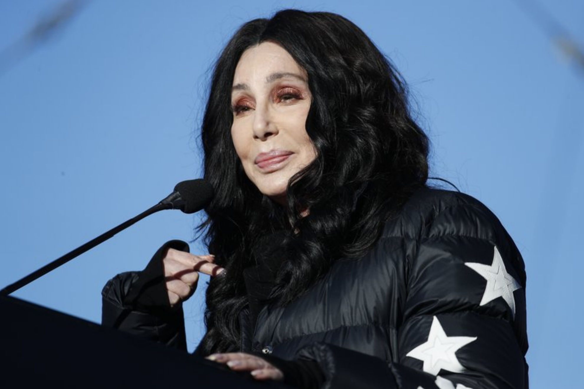 Cher speaks during a womens march rally in Las Vegas. - AP Photo/John Locher