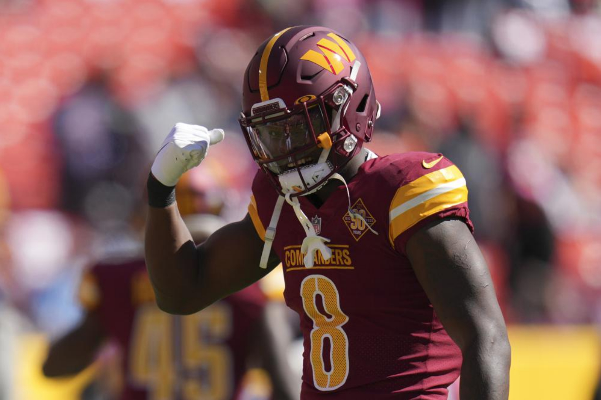Brian Robinson during his NFL debut against the Titans in Week 5. - AP Photo/Jess Rapfogel