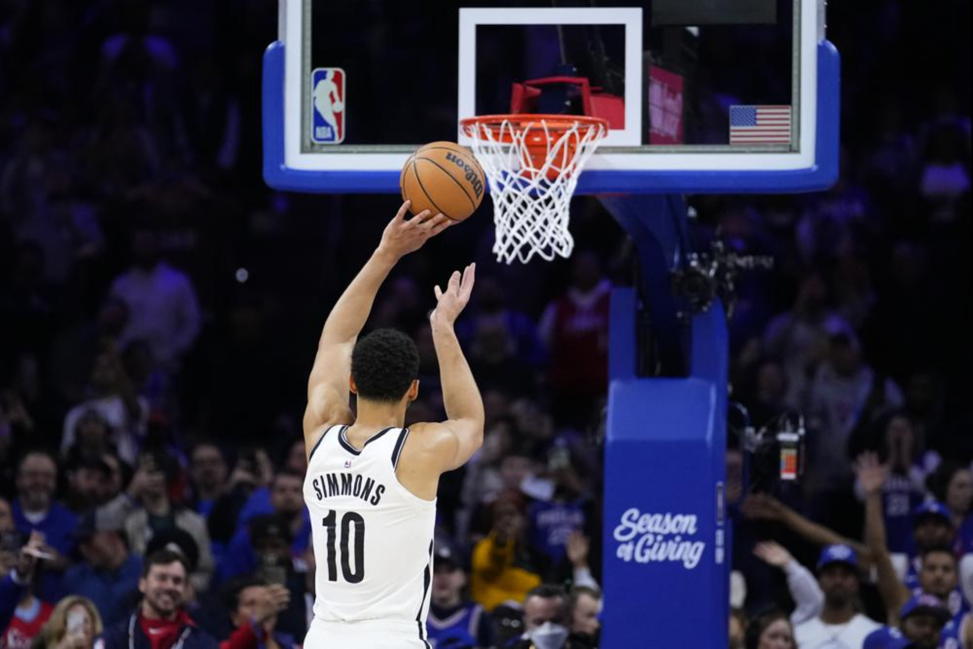 Ben Simmons shoots a free-throw against the Philadelphia 76ers.