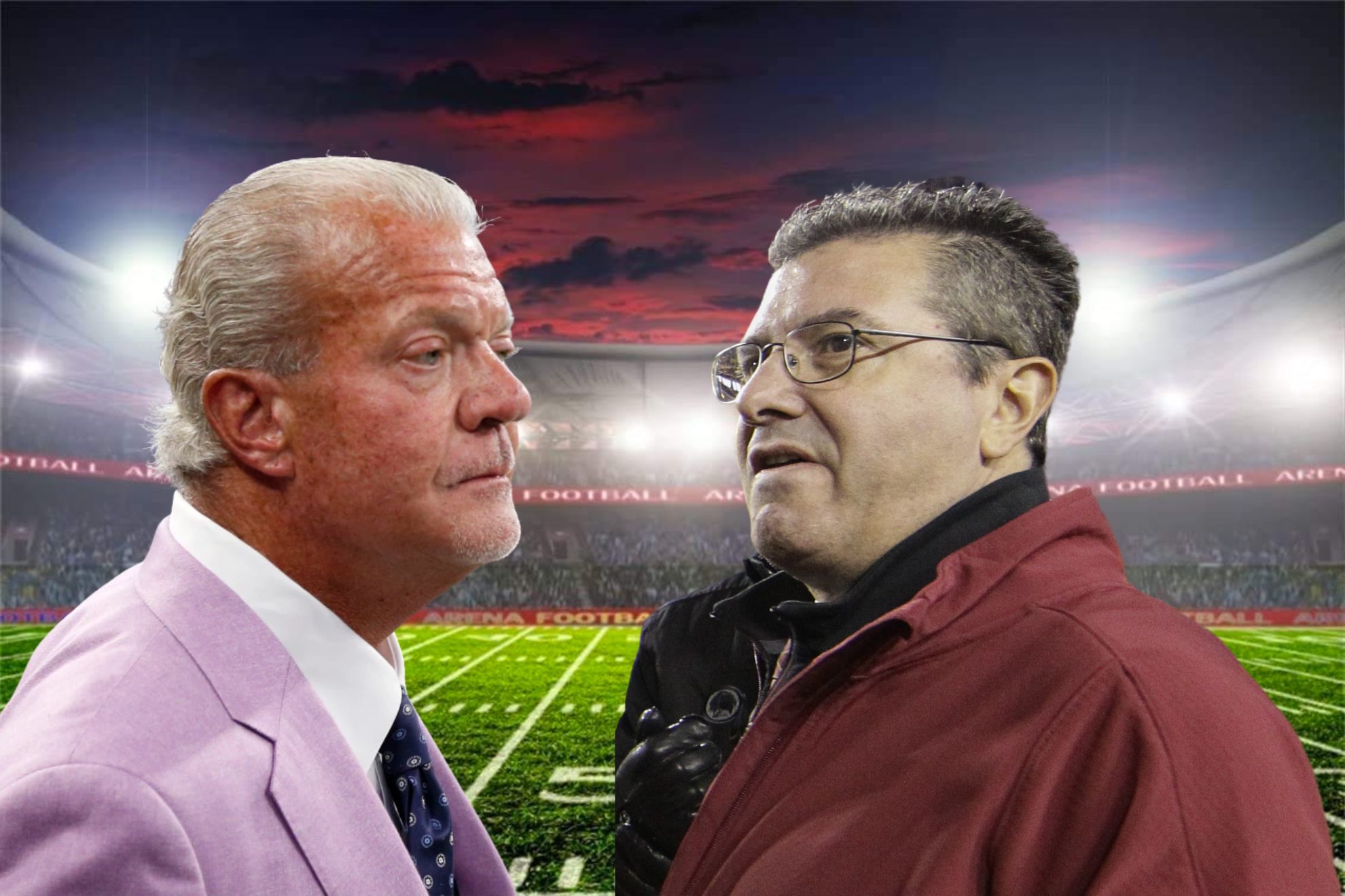 Colts owner Jim Irsay (left) says he isnt ready to call on a vote to oust Dan Snyder (right) from NFL ownership.