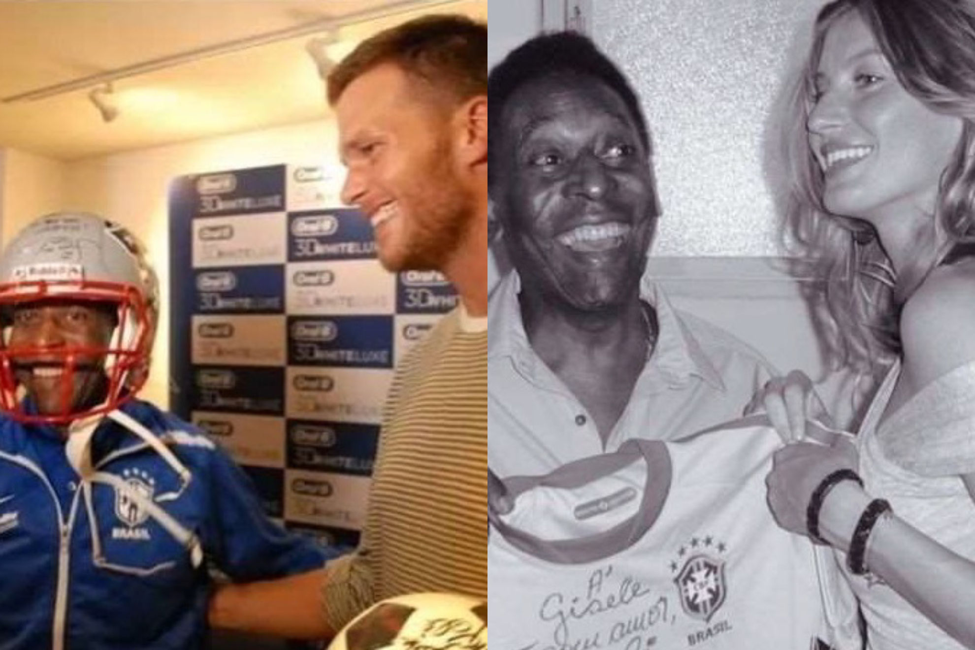 Pele with Tom Brady and Gisele B�ndchen.