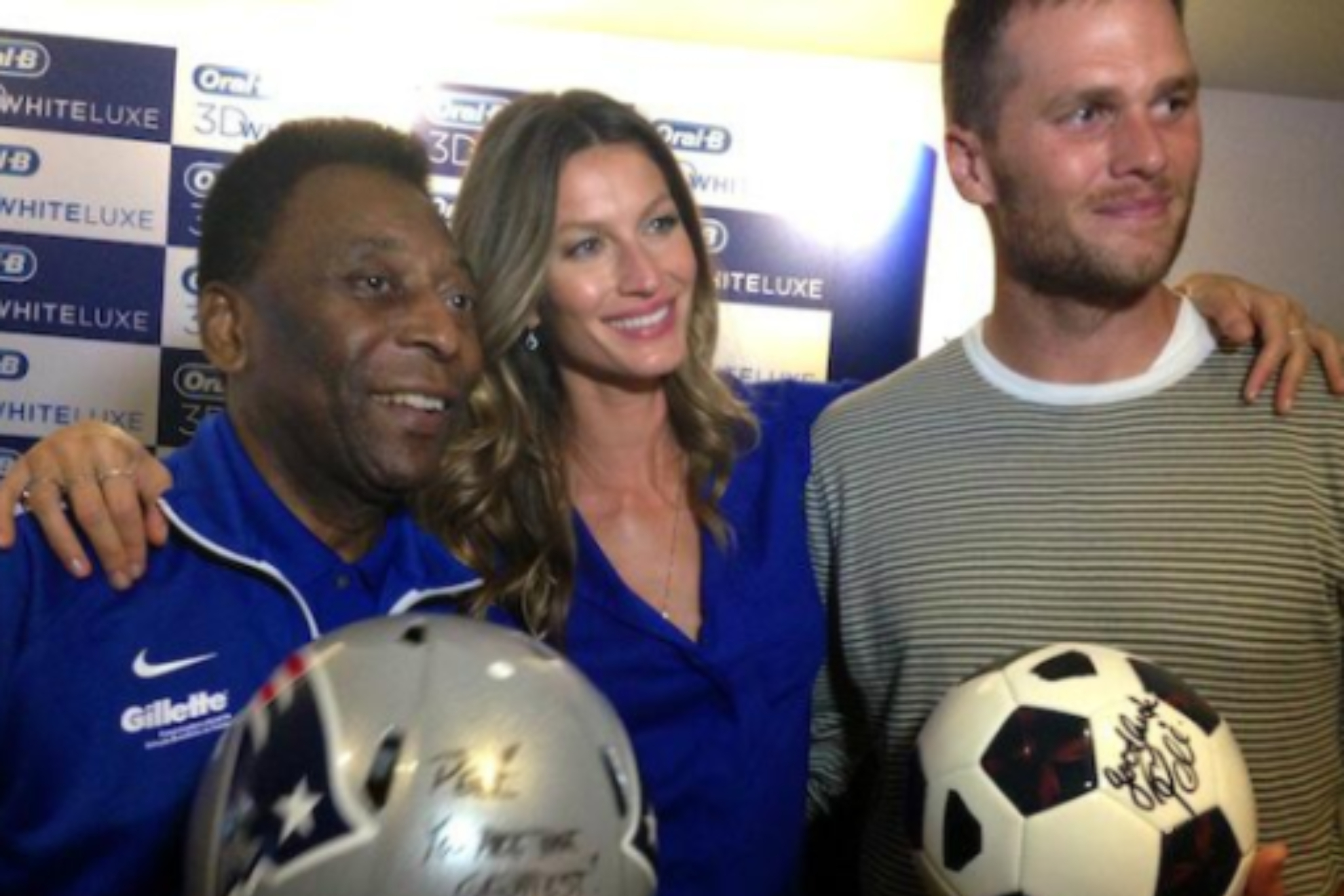 Pele, Gisele B�ndchen and Tom Brady.