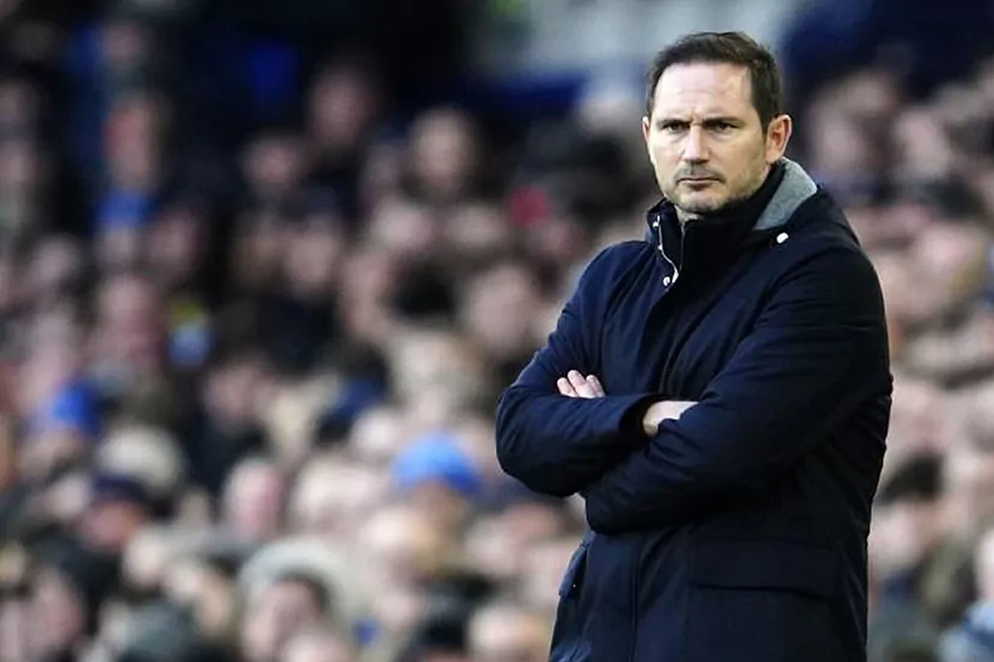 Frank Lampard in the Everton dugout