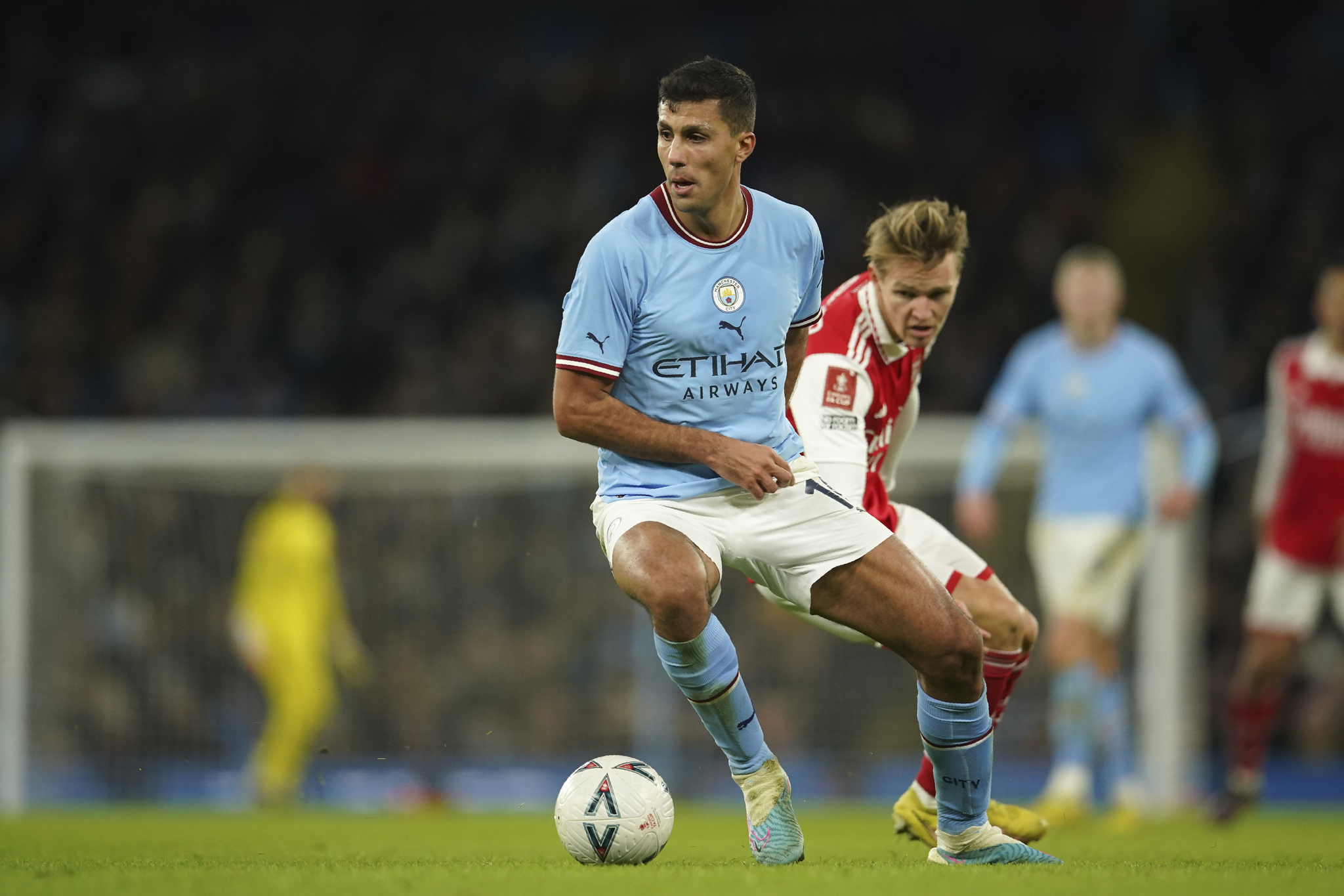 Rodri,durante el partido de dieciseisavos de final contra el Arsenal