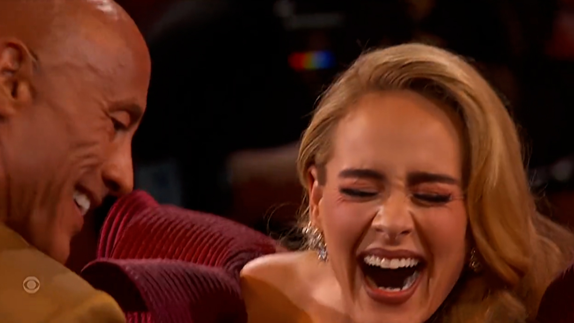 Adele totally star-struck as she meets Dwayne Johnson for the first time at The Grammys