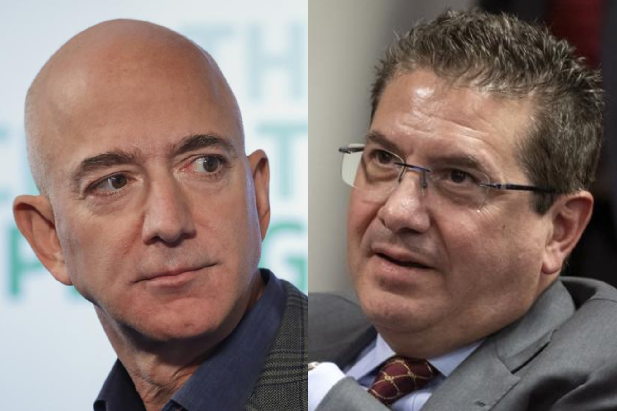 Amazon co-founder Jeff Bezos and Washington Commanders owner Daniel Snyder.
