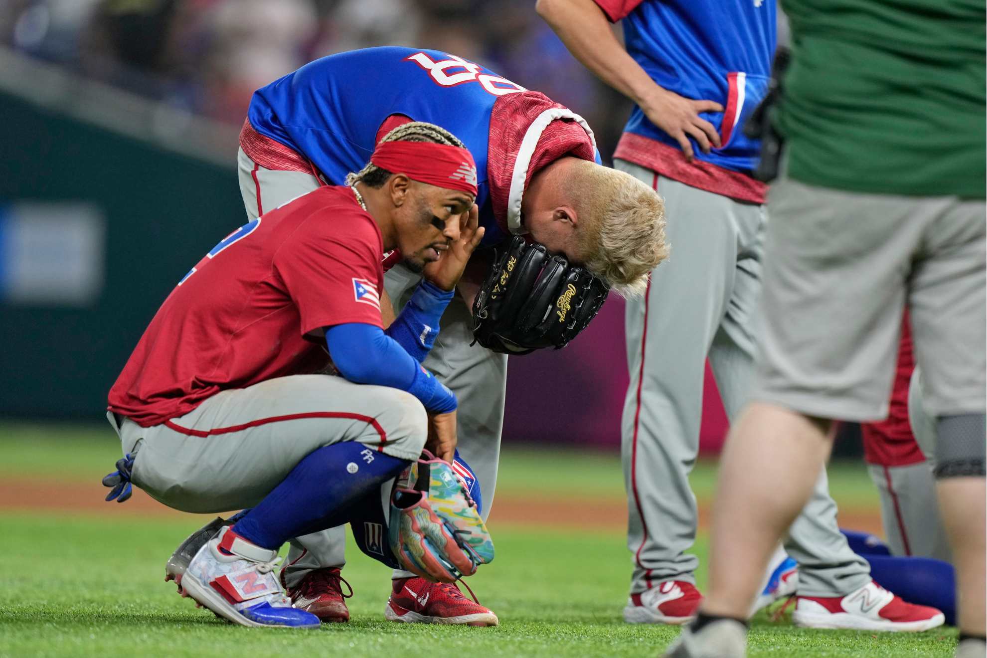 From elation to sadness: Puerto Rico's celebrations immediately turned sour when Edwin Diaz suffered a freak severe injury.