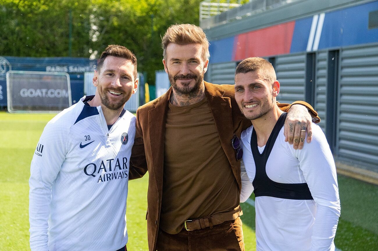 The best images of David Beckham's visit to PSG's training session