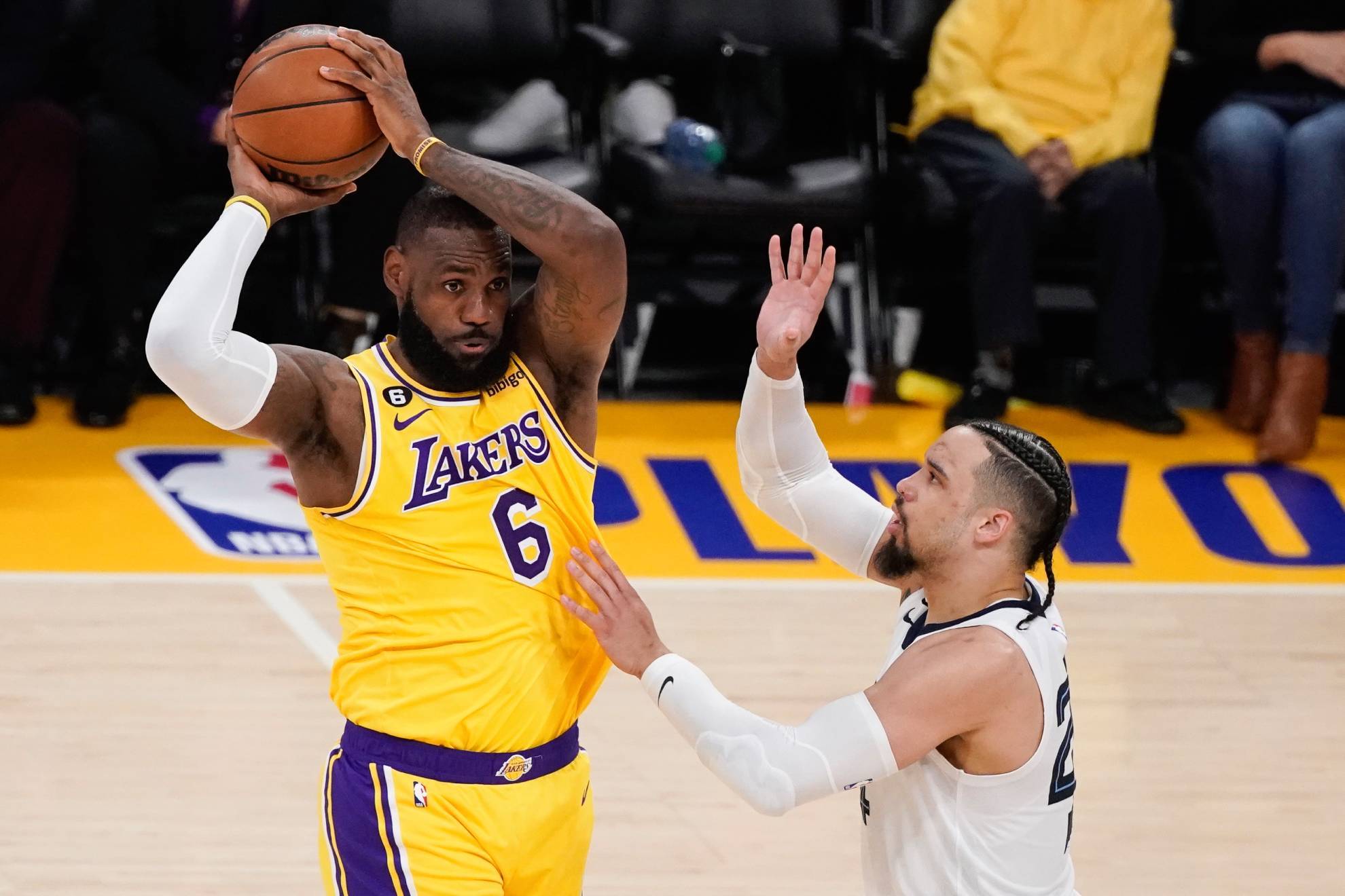 Dillon Brooks up against LeBron James.