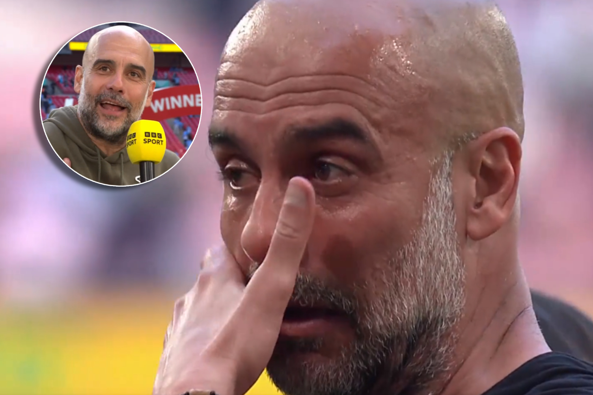 Guardiola breaks down in tears and mentions Real Madrid after winning the FA Cup