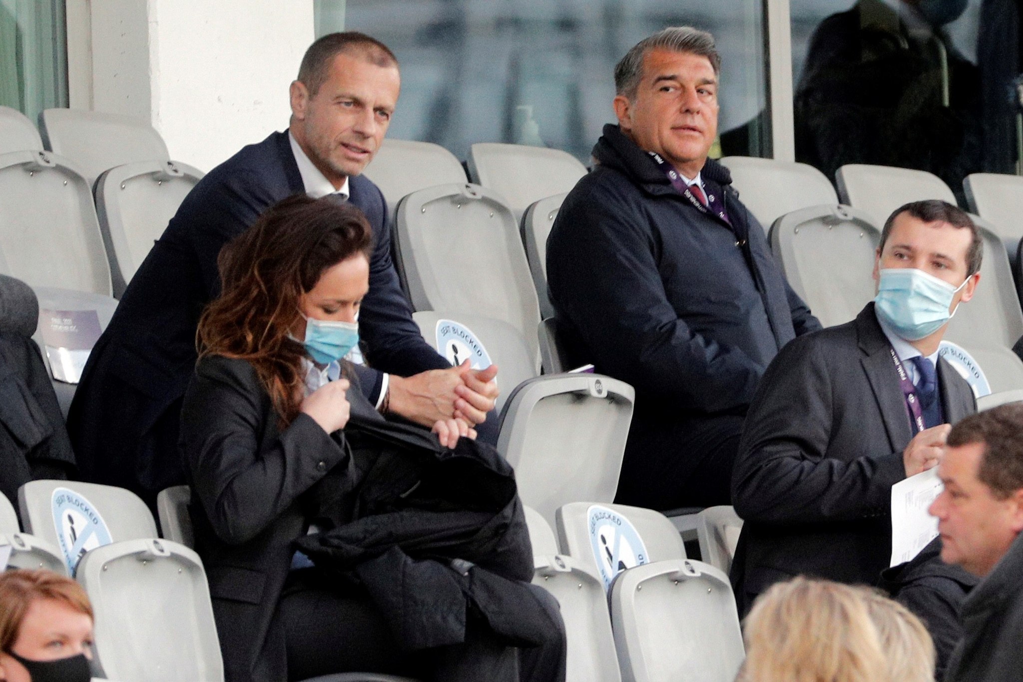Ceferin y Laporta.