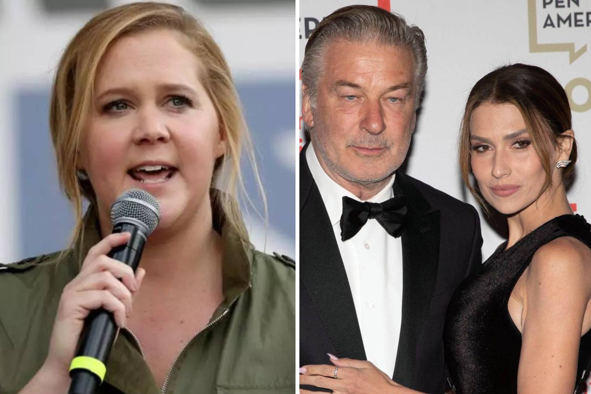 Amy Schumer, Alec Baldwin and Hilaria Baldwin.