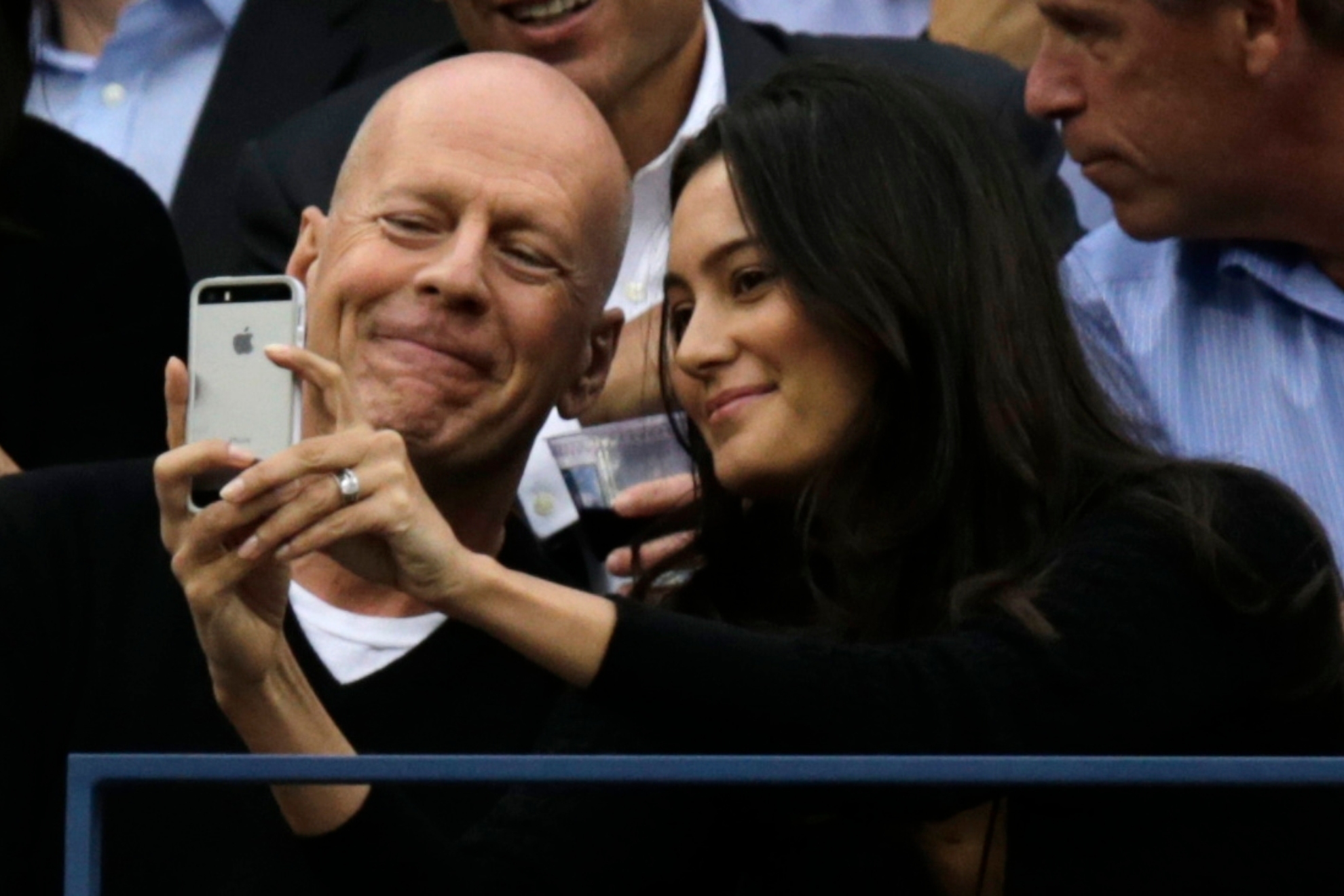 Bruce and Emma Willis at the US Open