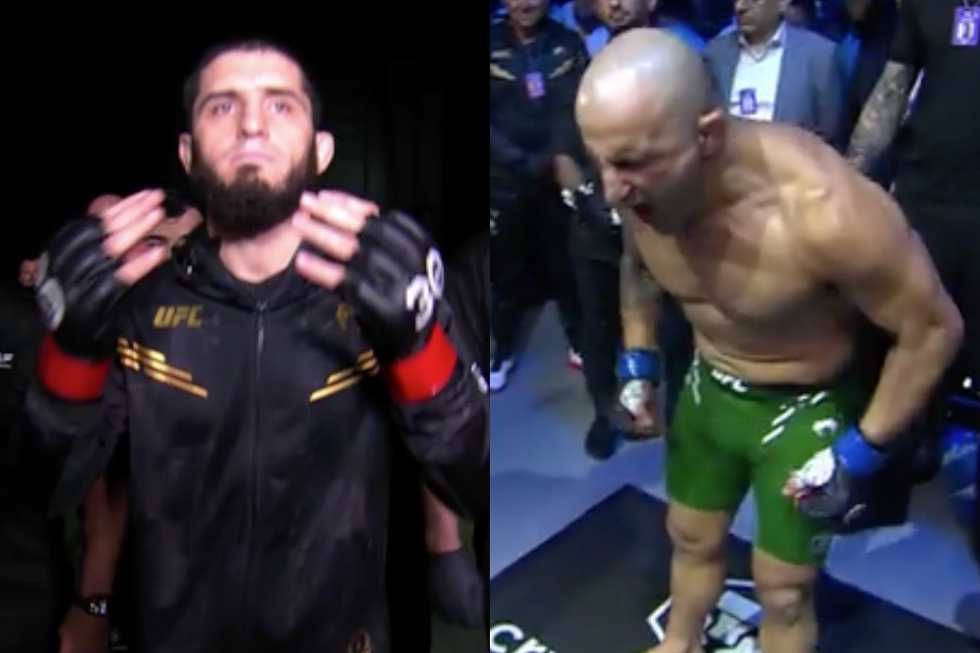 The main event fighters enter the octagon.