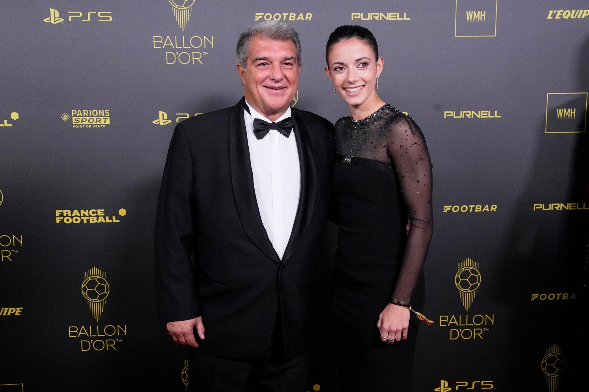 Aitana Bonmat�, junto al presidente del Barcelona, Joan Laporta.