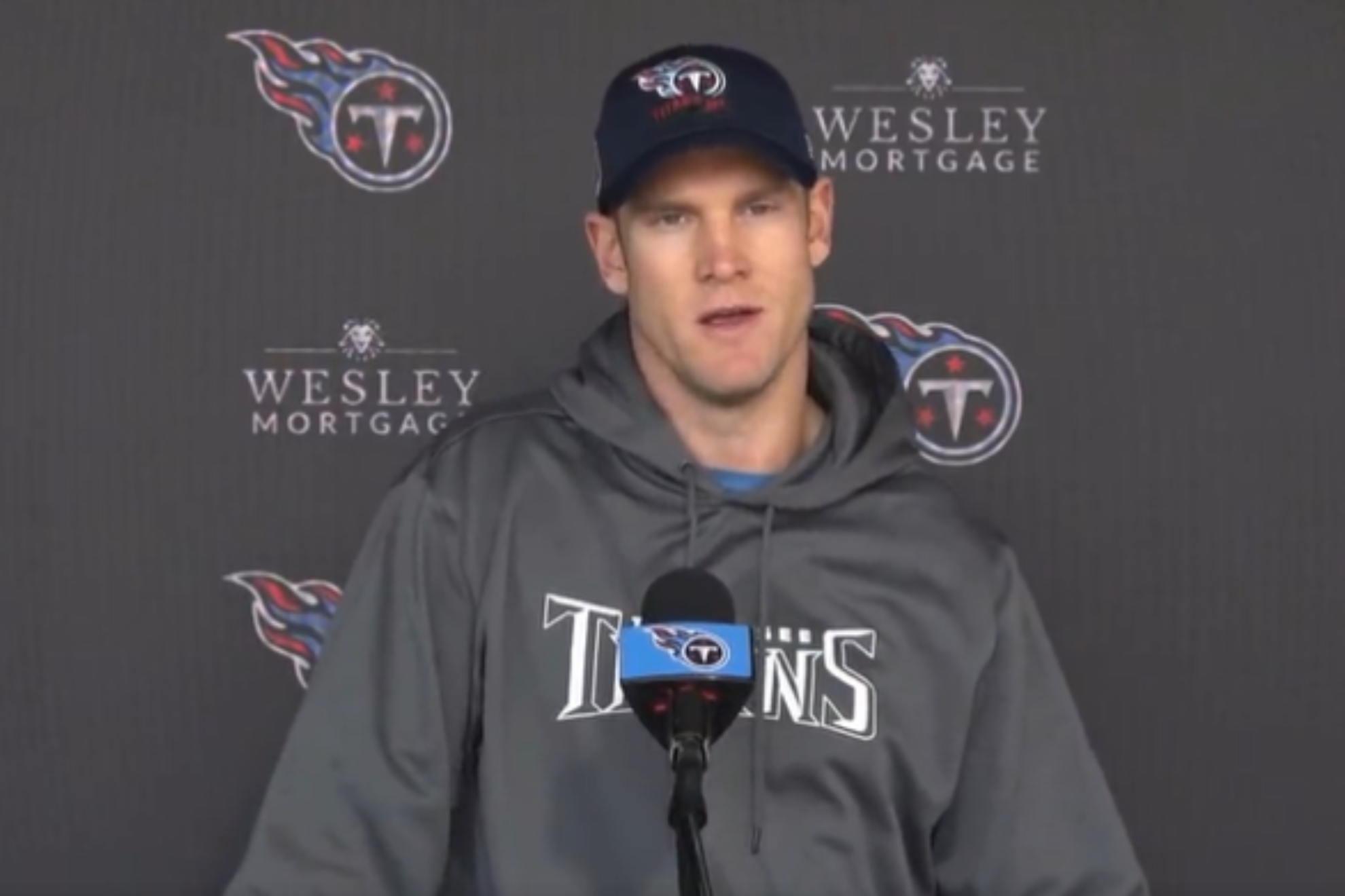 Tannehill speaking to the media.