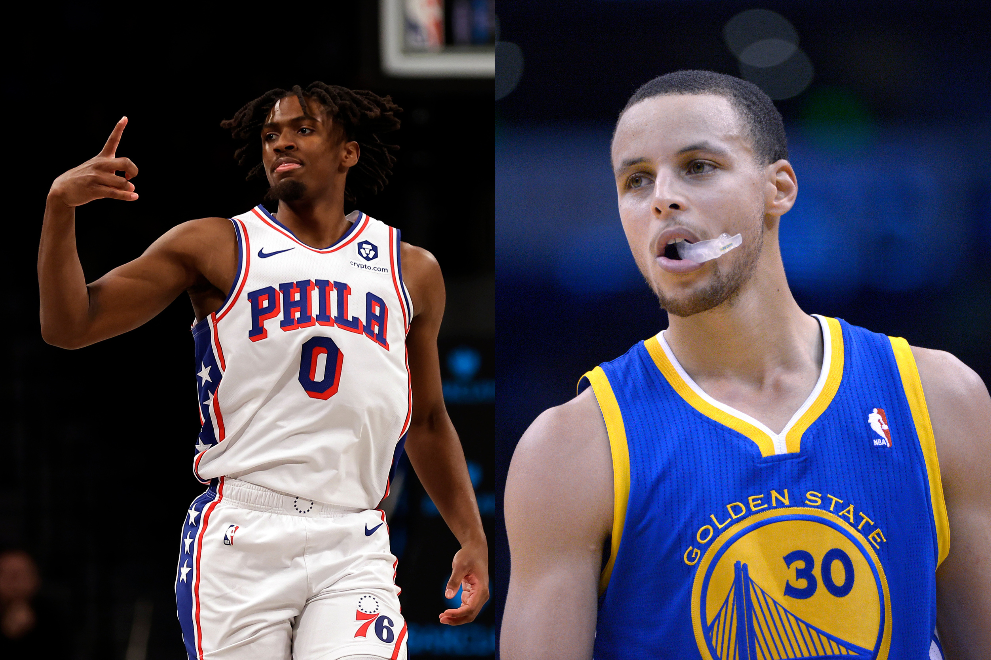 Maxey (left) is putting up better numbers than Curry (right) did way back in 2012/13.