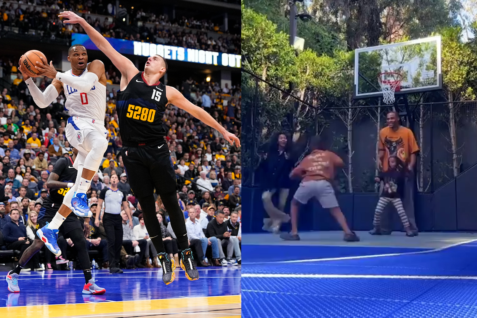 Russell Westbrook / Russell Westbrook playing in the backyard with his family
