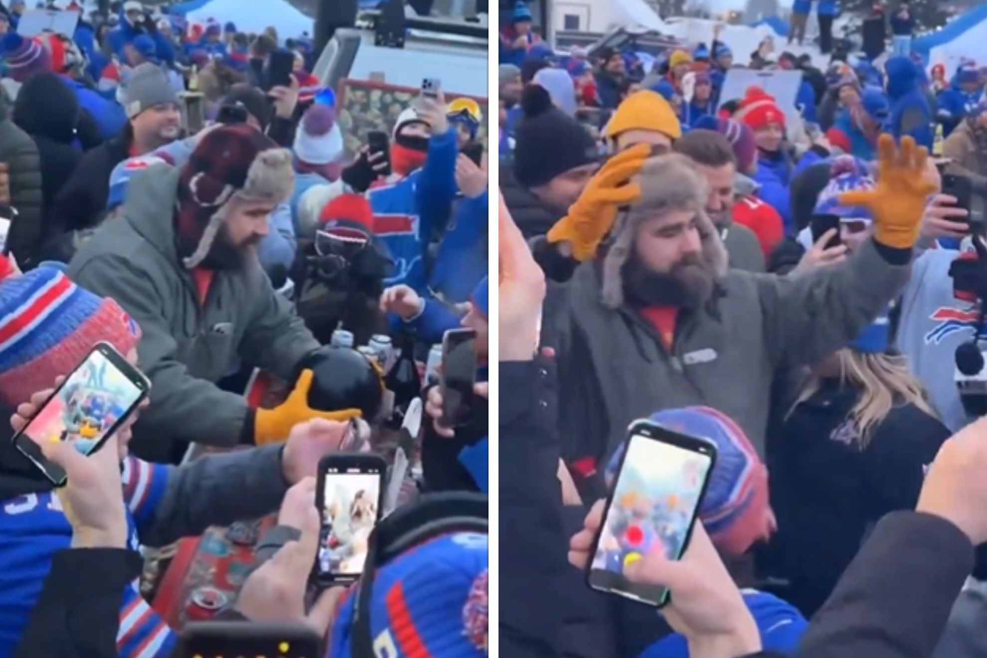 Jason Kelce with Bills Mafia